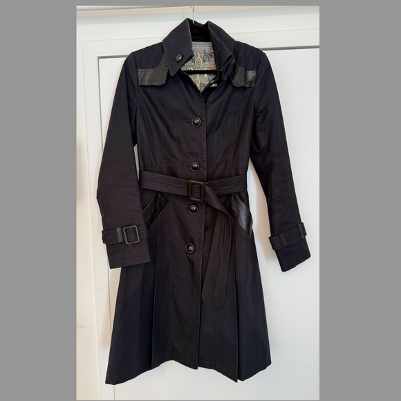 Mackage Women’s Trench Coat – Black, Size Small – Like new, Leather Trim - Picture 5 of 6